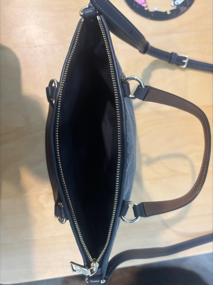 COACH shoulder bag handbag F27574 canvas leather navy blue ladies - Picture 3 of 7